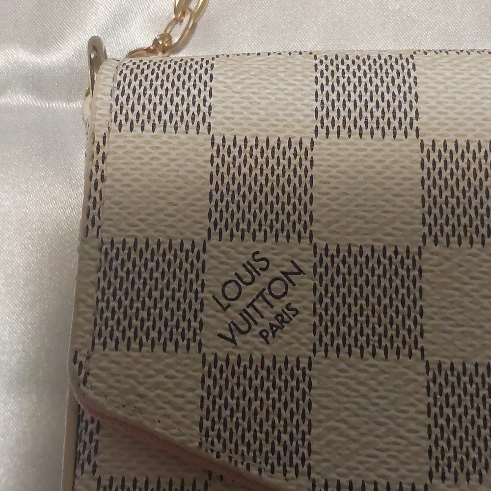 New Authentic Louis Vuitton Damier Azur Felecie Crossbody Bag Set - Picture 4 of 12